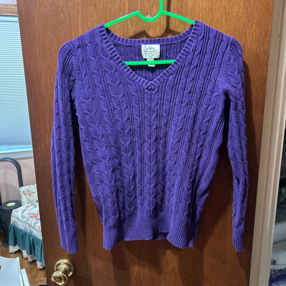 St. John's Bay V-Neck Sweater in Rich Purple